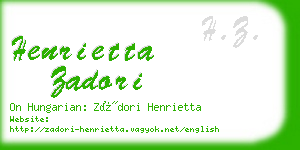 henrietta zadori business card